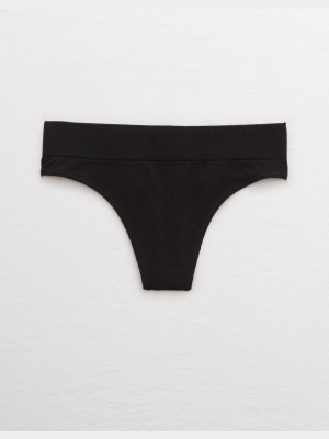 Aerie Ribbed Seamless Thong Underwear