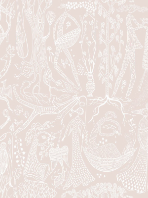 Folk Blush Poem D’amour Wallpaper From The Scandinavian Designers Ii Collection By Brewster