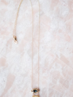 Kathryn Bentley Cluster Necklace: Tourmaline & Sapphire