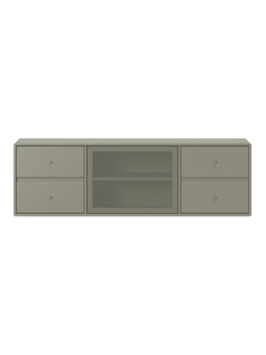 Sj12 Classic Tv Module - 1 Perforated Door, 4 Lacquered Drawers