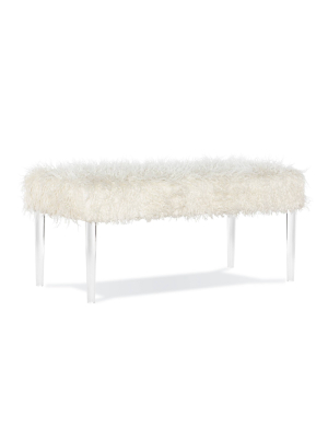 Faux Flokati Acrylic Leg Bench White - Linon