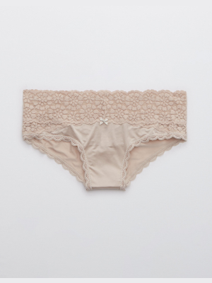 Aerie Sugar Cookie Lace Shine Cheeky Underwear