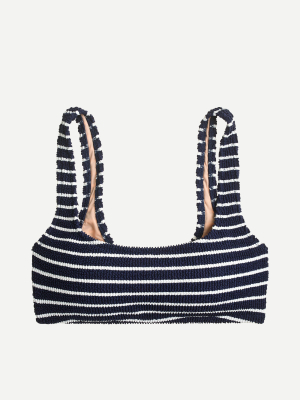 Scoop Bikini Top In Textured Stripe