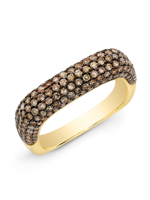 Champagne Diamond Square Ring