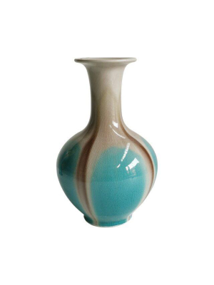 Blue Reaction Glazed Ballon Vase