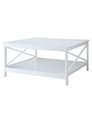 Oxford 36 Inch Square Coffee Table White - Breighton Home