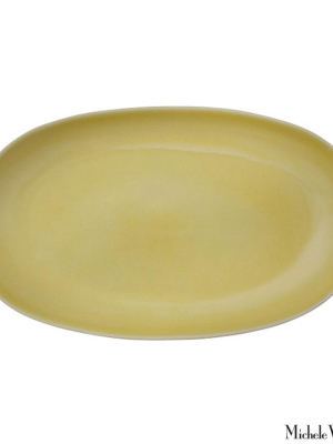 Medium Oblong Ceramic Platter Sunlight Glaze