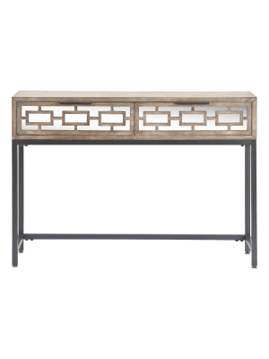 Hayworth Mirrored Console Table Gray - Finch