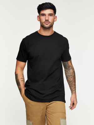 Black Organic Cotton Longline T-shirt