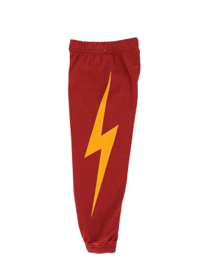 Kid's Bolt Sweatpants - Red