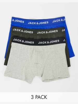 Jack & Jones 3 Pack Trunks With Jj Logo Multi