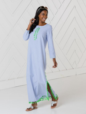 Long Sleeve Caftan With Tassels