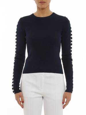 Michael Michael Kors Lace-up Detailed Ribbed Jumper