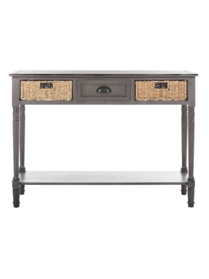 Caguas Console Table With Baskets Gray - Safavieh