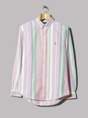 Polo Ralph Lauren Button Down Oxford Shirt (pink / Green Multi)