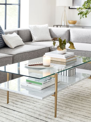 Mid-century Art Display Coffee Table - Marble