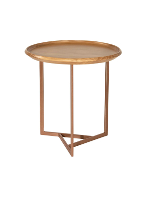 Knickerbocker Round End Table Cinnamon - Manhattan Comfort