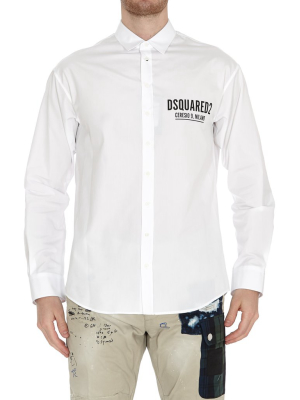 Dsquared2 Logo Print Classic Collar Shirt