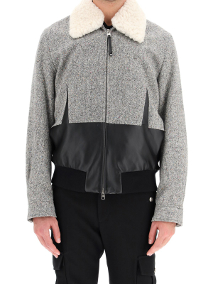 Alexander Mcqueen Shearling Collar Panelled Jacket