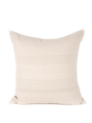 Textured Stripe Pillow Cover - Ivory