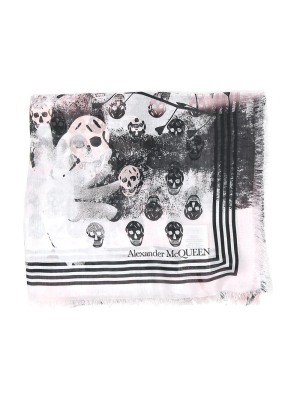 Alexander Mcqueen Skull Printed Scarf