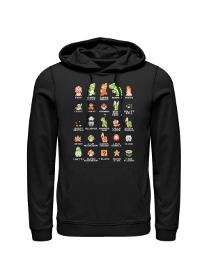 Men's Nintendo Super Mario Bros Character Guide Pull Over Hoodie