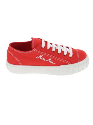 Miu Miu Logo Embroidered Sneakers