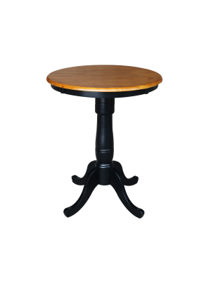 30" Round Top Pedestal Table Black/red - International Concepts