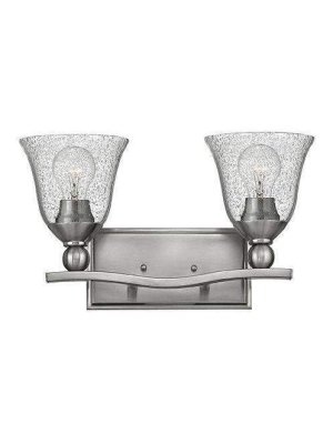 Bath Bolla Bath Two Light Brushed Nickel With Clear