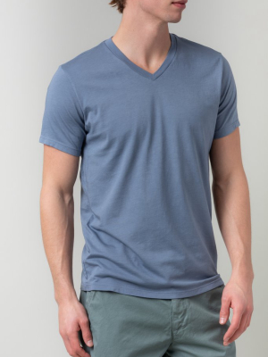 Men's Supima V-neck Tee Wave