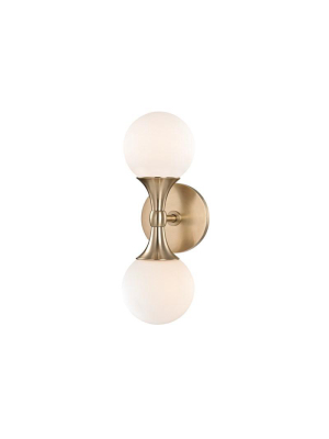 Aged Brass Astoria 2-lamp Sconce