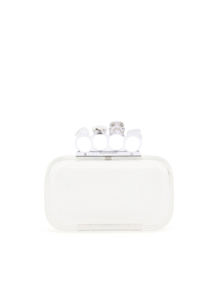 Alexander Mcqueen Skull Four-ring Transparent Clutch Bag