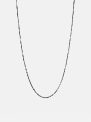 2mm Cuban Chain Necklace, Sterling Silver