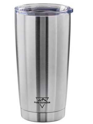 Monoprice Emperor Tumbler - 20 Fl. Oz. - Sliver | Bpa Free, Insulated, Sweatproof, Hot And Cold - Pure Outdoor Collection