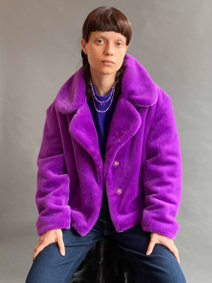 Violet Classic Teddy Faux Fur Jacket