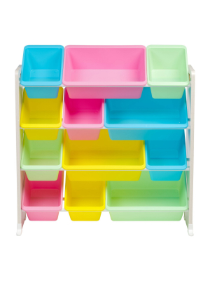 Iris 4 Tier Storage Bin Rack Pastel