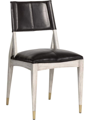 Finn Leather Dining Chair, Black Onyx