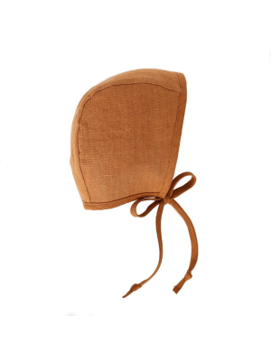 Briar Handmade Rust Linen Bonnet