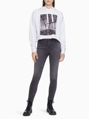 Skinny Mid Rise Raven Grey Jeans