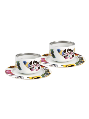 Primavera Teacups & Saucers, Set Of 2