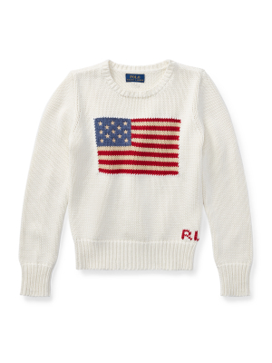 Flag Cotton Crewneck Sweater