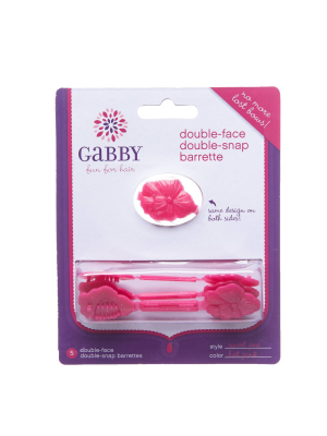 Gabby Double Face Double Snap Barrette - Hot Pink