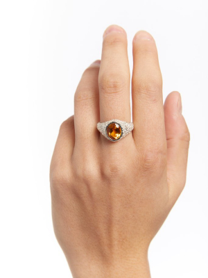 Mass - Sterling Silver Madarin Citrine Ore Ring