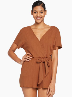 Logan Organic Rib Romper - Chai Organic Rib