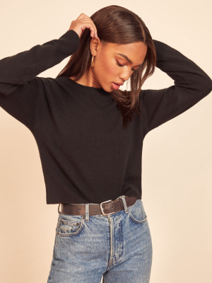 Relaxed Cropped Cashmere Crew