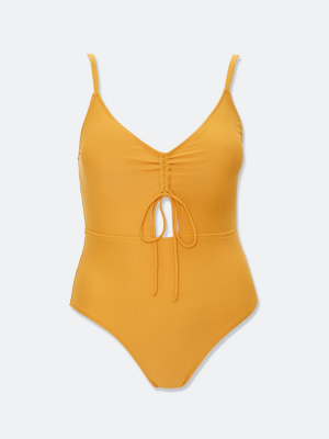 Plus Size Cutout One-piece Swimsuit