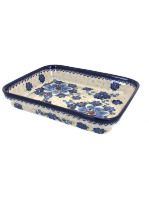 Blue Rose Polish Pottery Daisy Surprise Medium Rectangular Baker