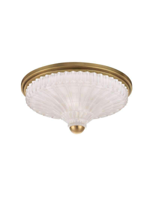 Paris 2 Light Flush Mount Aged Brass