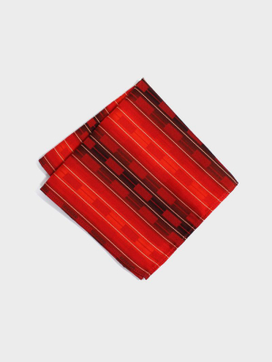 Pocket Square, Red & Black Shima Lanterns