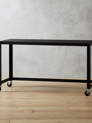 Go-cart Black Rolling Console Table